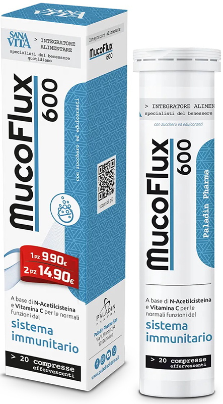 SANAVITA MUCOFLUX 600 20 CAPSULE EFFERVESCENTI - farmaidea24.com