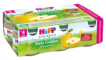 HIPP BIO OMOGENEIZZATO MELA GOLDEN 6X80 G - farmaidea24.com
