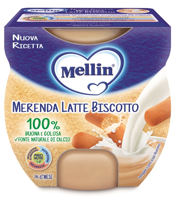 MELLIN MERENDA LATTE BISCOTTO 2 X 100 G - farmaidea24.com