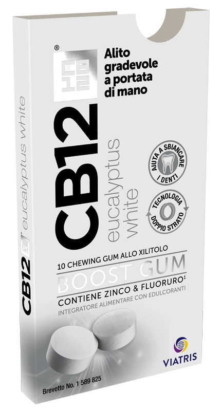 CB12 BOOST EUCALYPTUS WHITE 10 CHEWING GUM - farmaidea24.com