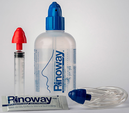 RINOWAY DOCCIA PER IRRIGAZIONE NASALE + 15 SALI ISOTONICI - farmaidea24.com