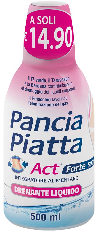 PANCIA PIATTA ACT FORTE DRENANTE LIQUIDO 500 ML - farmaidea24.com