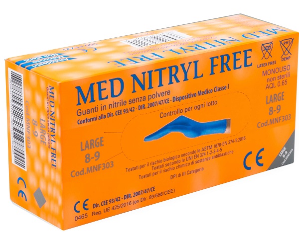 GUANTI NITRILE SENZA POLVERE LARGE 100 PEZZI GAMMADIS - farmaidea24.com