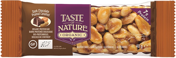 TASTE OF NATURE BARRETTA ALLE ARACHIDI E CARAMELLO CON CIOCCOLATO FONDENTE  BIO 40 G - farmaidea24.com