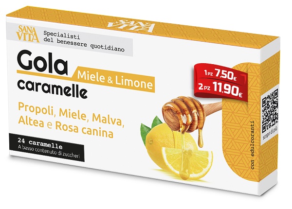 SANAVITA GOLA MIELE & LIMONE 24 CARAMELLE - farmaidea24.com