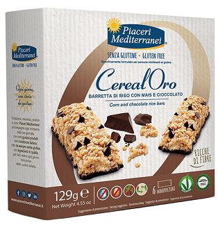 PIACERI MEDITERRANEI BARRETTA DI RISO CON MAIS E CIOCCOLATO 129 G - farmaidea24.com