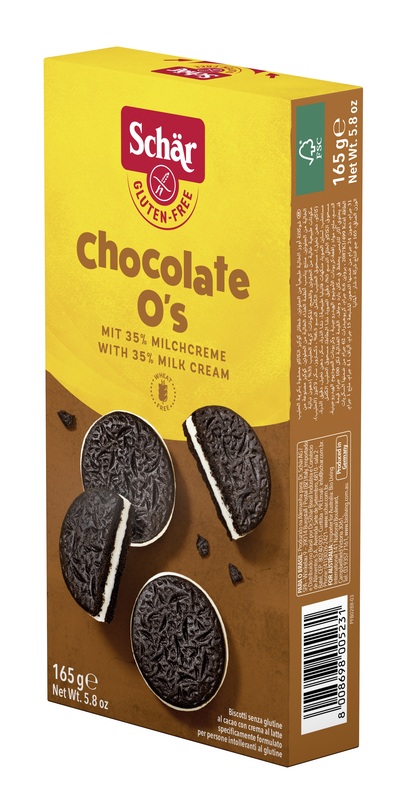 SCHAR CHOCOLATE O'S BISCOTTI AL CACAO CON CREMA AL LATTE 165 G - farmaidea24.com