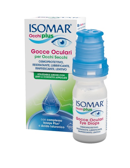 ISOMAR OCCHI PLUS GOCCE OCULARI PER OCCHI SECCHI ALL'ACIDO IALURONICO 0,25% 10 ML - farmaidea24.com