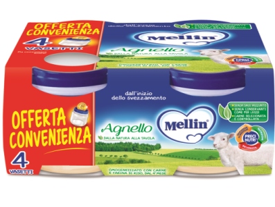 MELLIN OMOGENEIZZATO AGNELLO 4 PEZZI X 80 G - farmaidea24.com