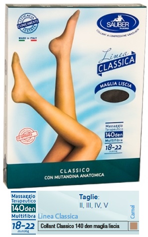 SAUBER CLASSICO COLLANT 140 DENARI MAGLIA LISCIA CAMEL 4 - farmaidea24.com
