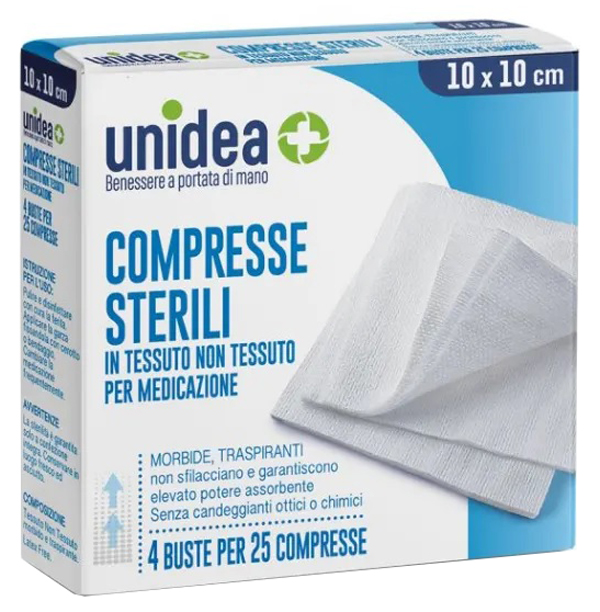 GARZA COMPRESSA IN TESSUTO NON TESSUTO 10 X 10 CM 100 PEZZI - farmaidea24.com