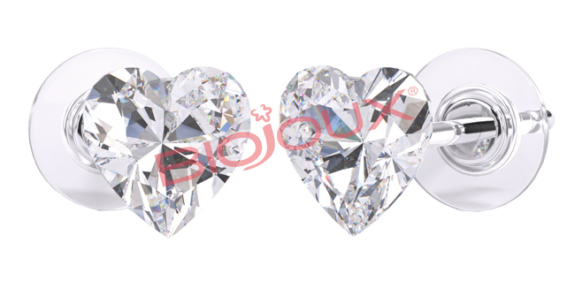 ORECCHINO POST FORATURA SWAROVSKI CRYSTAL HEART ARTICOLO BJT964 - farmaidea24.com