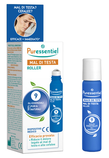 PURESSENTIEL ROLLER MAL DI TESTA AI 9 OLI ESSENZIALI 5 ML - farmaidea24.com