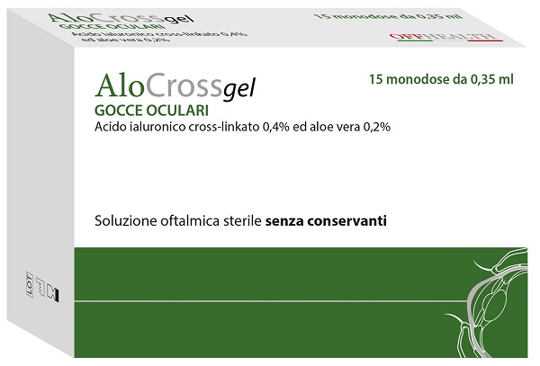 ALOCROSS SOLUZIONE OFTALMICA ACIDO IALURONICO CROSS-LINKATO 0,2% E ALOE VERA 15 MONODOSE DA 0,35 ML - farmaidea24.com