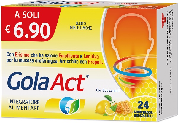 GOLA ACT MIELE E LIMONE 24 COMPRESSE OROSOLUBILI - farmaidea24.com