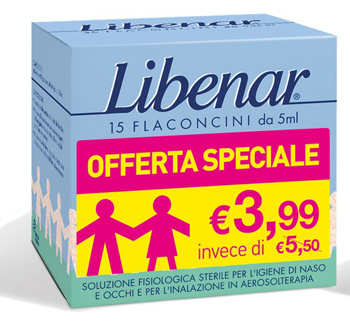 LIBENAR 15 FLACONCINI SOLUZIONE ISOTONICA 5 ML TAGLIO PREZZO - farmaidea24.com