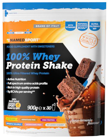 100% WHEY PROTEIN SHAKE CHOCO BROWNIE 900 G - farmaidea24.com