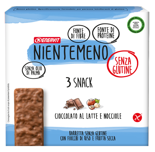 NIENTEMENO BAR CIOCCOLATO AL LATTE NOCCIOLE 3 X 33 G - farmaidea24.com
