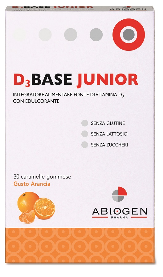 D3BASE JUNIOR 30 CARAMELLE GOMMOSE ARANCIA - farmaidea24.com