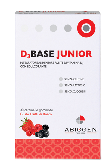 D3BASE JUNIOR 30 CARAMELLE GOMMOSE FRUTTI DI BOSCO - farmaidea24.com