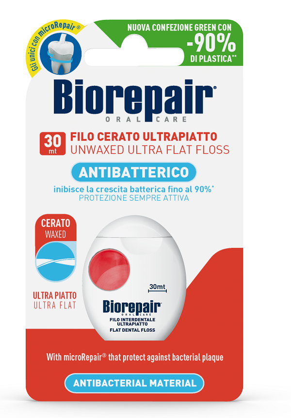 BIOREPAIR ORAL CARE ANTIBATTERICO FILO NON CERATO ULTRAPIATTO DENTI SENSIBILI 25+5 METRI - farmaidea24.com