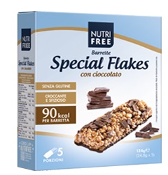 NUTRIFREE BARRETTE SPECIAL FLAKES CIOCCOLATO 24,8 G X 5 - farmaidea24.com