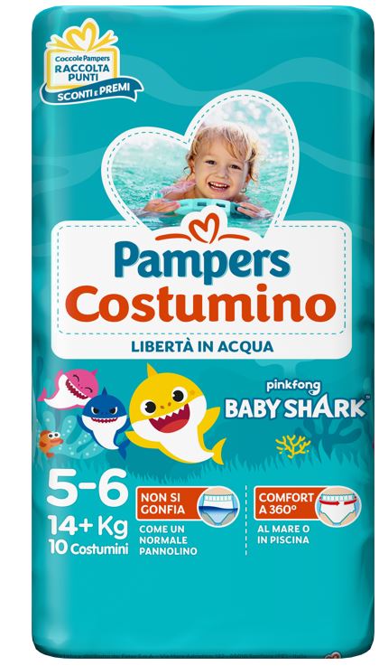 PAMPERS COSTUMINO BABY SHARK CP S 5-6 10 PEZZI - farmaidea24.com