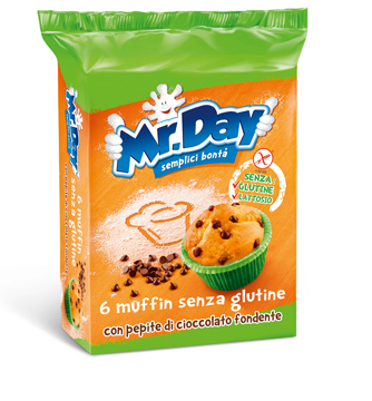 MR DAY MUFFIN SENZA GLUTINE CON PEPITE DI CIOCCOLATO FONDENTE 6 X 42 G - farmaidea24.com