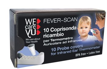 COPPELLE RICAMBIO PER TERMOMETRO INFRAROSSI WECAREYU FEVER-SCAN 10 PEZZI - farmaidea24.com