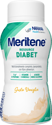 MERITENE RESOURCE DIABET VANIGLIA ALIMENTO IPERPROTEICO 28 VITAMINE E MINERALI 200 ML - farmaidea24.com