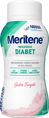 MERITENE RESOURCE DIABET FRAGOLA ALIMENTO IPERPROTEICO 28 VITAMINE E MINERALI 200 ML - farmaidea24.com