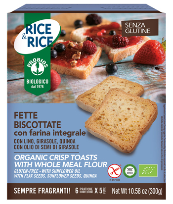 RICE&RICE FETTE BISCOTTATE CON FARINA INTEGRALE 300 G - farmaidea24.com