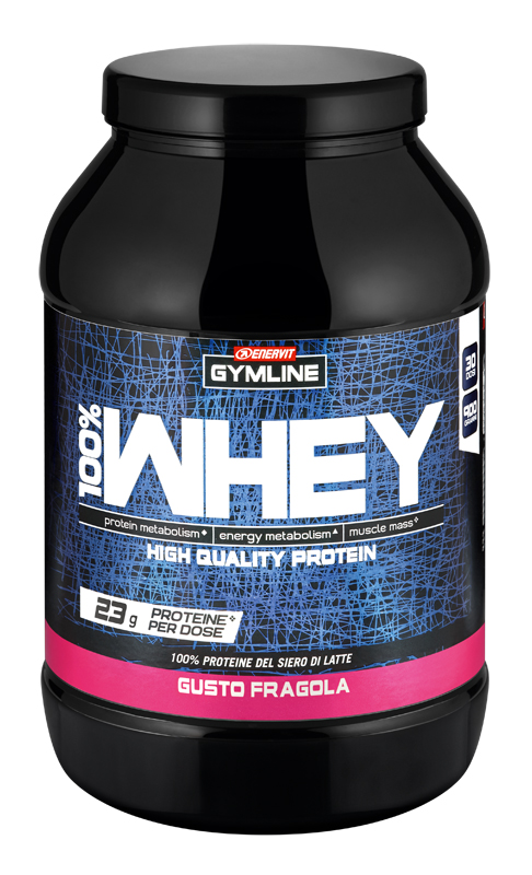 GYMLINE 100% WHEY CONCENTRATE FRAGOLA 900 G - farmaidea24.com