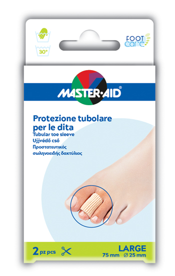 PROTEZIONE TUBOLARE IN GEL MASTER-AID FOOTCARE ELASTICIZZATO LARGE 7,5 CM 20 MM 2 PEZZI C5 - farmaidea24.com