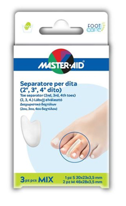 SEPARATORE DITA IN GEL MASTER-AID FOOTCARE MIX 1 SMALL + 2 MEDIUM C9 - farmaidea24.com