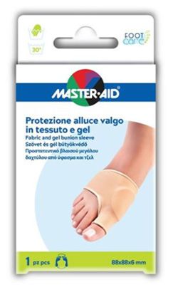 PROTEZIONE IN GEL E TESSUTO MASTER-AID FOOTCARE PER ALLUCE VALGO 1 PEZZO D5 - farmaidea24.com