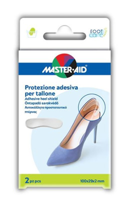 PROTEZIONE ADESIVA MASTER-AID FOOTCARE TRASPARENTE TALLONE 2 PEZZI A4 - farmaidea24.com