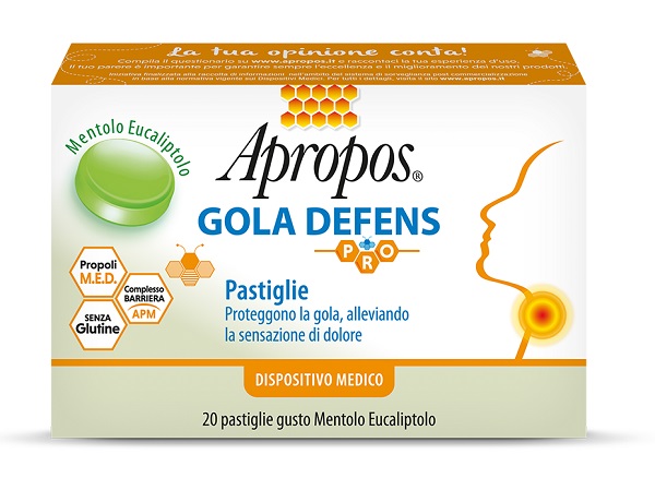 APROPOS GOLA DEFENS PRO 20 PASTIGLIE MENTOLO EUCALIPTO - farmaidea24.com