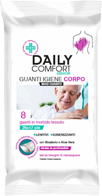 DAILY COMFORT SENIOR GUANTO DETERGENTE 8 PEZZI - farmaidea24.com