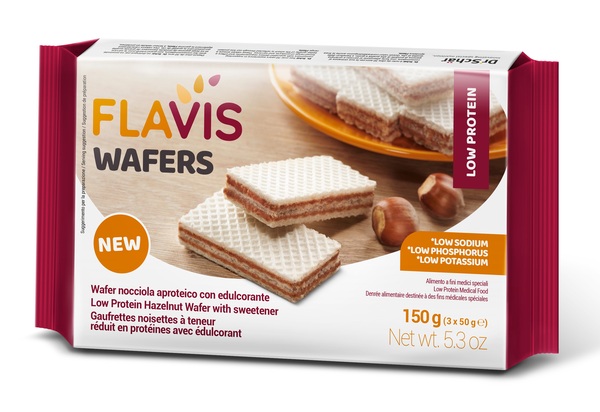 FLAVIS WAFERS NOCCIOLA APROTEICO 3 PORZIONI DA 50 G - farmaidea24.com