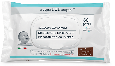 FIOCCHI DI RISO ACQUA NON ACQUA SALVIETTE DETERGENTI 60 PEZZI - farmaidea24.com