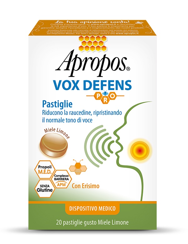 APROPOS VOX DEFENS PRO MIELE LIMONE 20 PASTIGLIE - farmaidea24.com