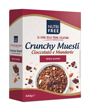 NUTRIFREE CRUNCHY MIX CIOCCOLATO E MANDORLE 340 G - farmaidea24.com