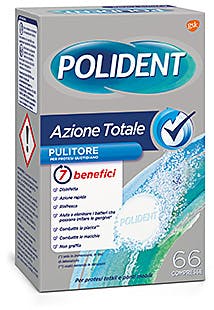 POLIDENT AZIONE TOTALE 66 COMPRESSE PULITORE PER PROTESI QUOTIDIANO - farmaidea24.com