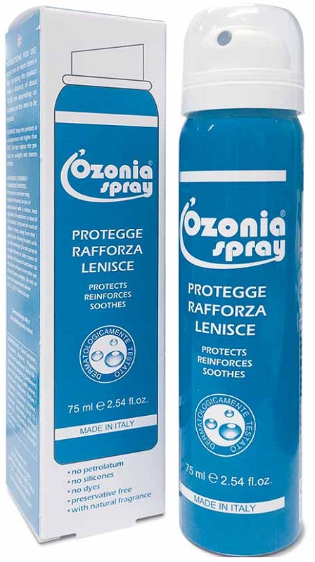 OZONIA SPRAY A BASE DI OLIO OZONIZZATO PER CUTE E MUCOSE ARROSSATE INFIAMMATE DISTROFICHE SENSIBILI 75 ML - farmaidea24.com