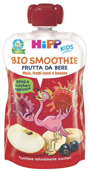 HIPP BIO SMOOTHIES MELA/BAN/FRUTTI ROSSI 120 ML - farmaidea24.com