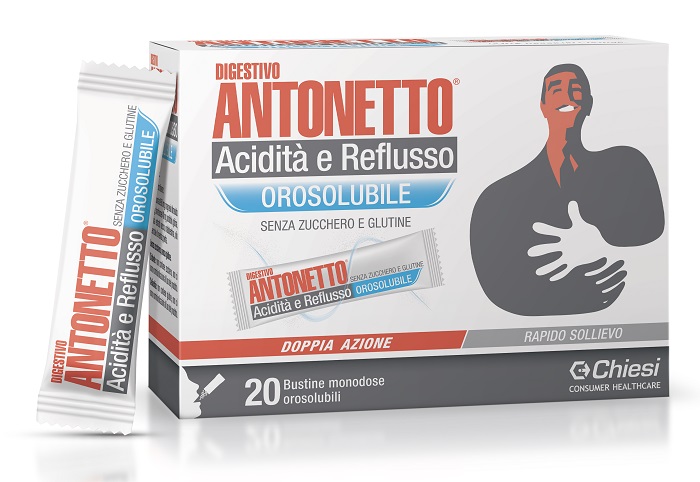 DIGESTIVO ANTONETTO ACIDITA' E REFLUSSO OROSOLUBILE 20 BUSTINE - farmaidea24.com