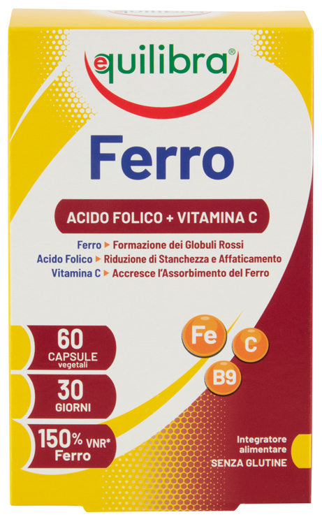 FERRO CON ACIDO FOLICO + VITAMINA C 60 CAPSULE - farmaidea24.com