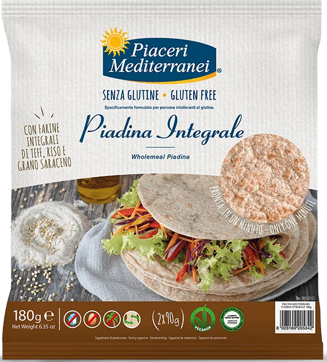 PIACERI MEDIT PIADINA INTEGRALE 180 G - farmaidea24.com