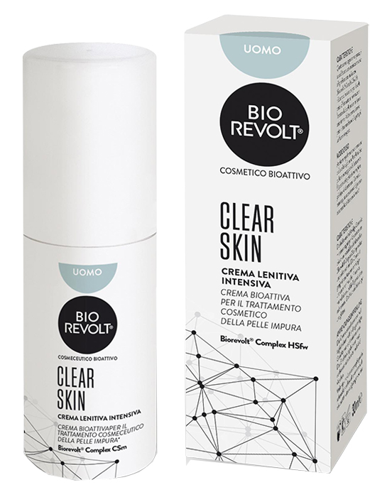 BIOREVOLT RX CLEAR SKIN UOMO CREMA LENITIVA INTENSIVA BIOATTIVA PER PELLE IMPURA 30 ML - farmaidea24.com